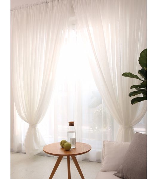 Linen White Sheer Curtains Panel Ready Make 1 5m 2 M Window