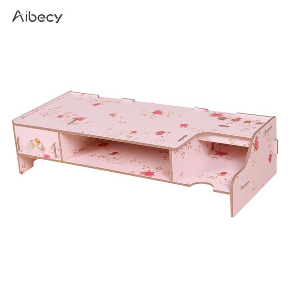 2019 Desk Organizer Wooden Monitor Stand Riser Computer With