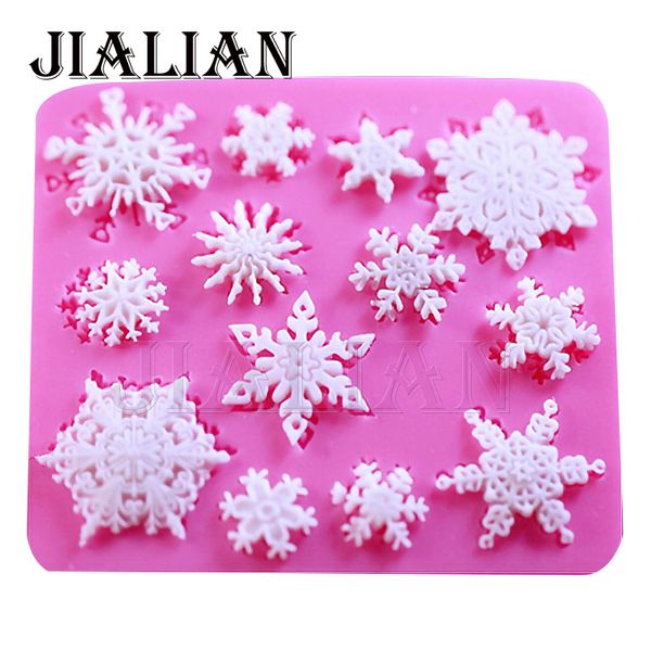 

3d christmas decorations snowflake lace chocolate party diy fondant baking cooking cake decorating tools silicone mold t0026