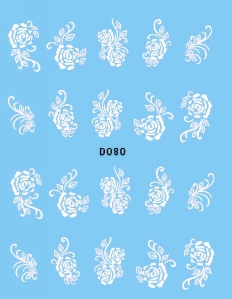 

11 pack/ lot water decal nail sticker black white flower sweet-scented osmanthus water lily clubs boat d078-088