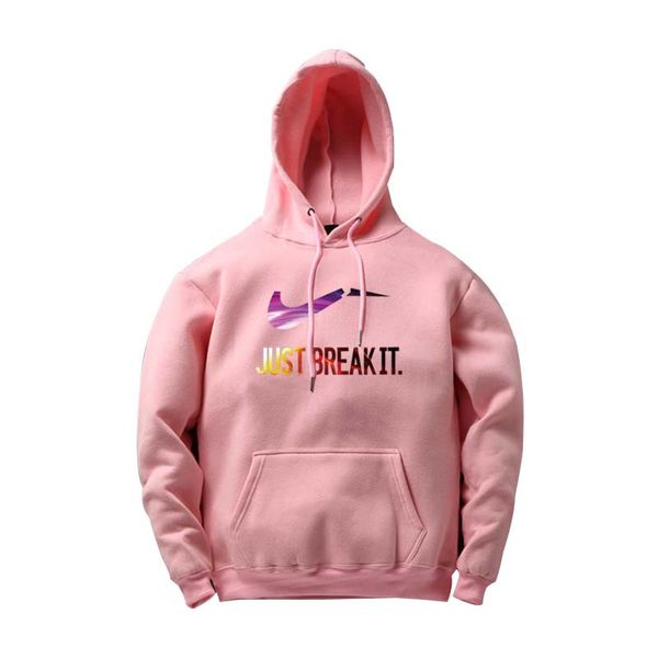 

Just Break It Letters Hooded Hoodies for Mens Hommes Clothing Tops Sweatshirts Casual