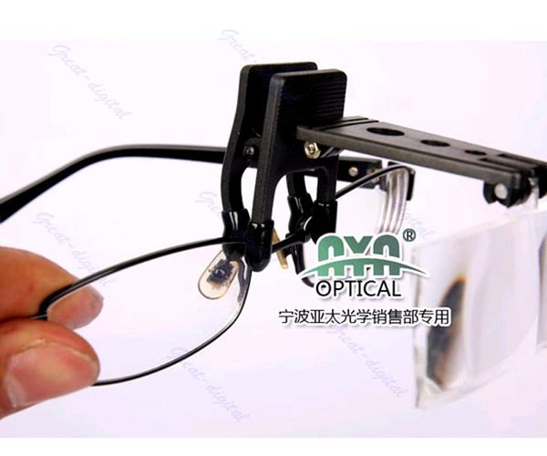

1 pc precise magnifier folding clip on flip eyeglass loupe magnifying glass handsfree, White;black