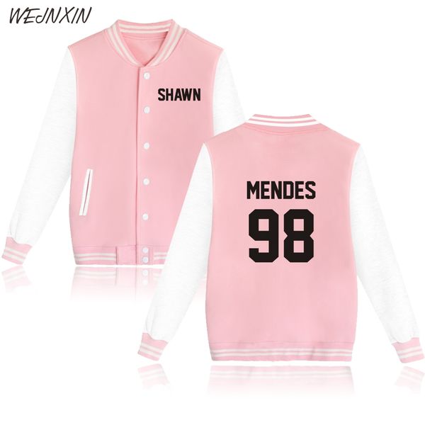 

autumn winter shawn mendes baseball jacket women men harajuku hip hop fleece sweatshirt hoodies moletom, Black