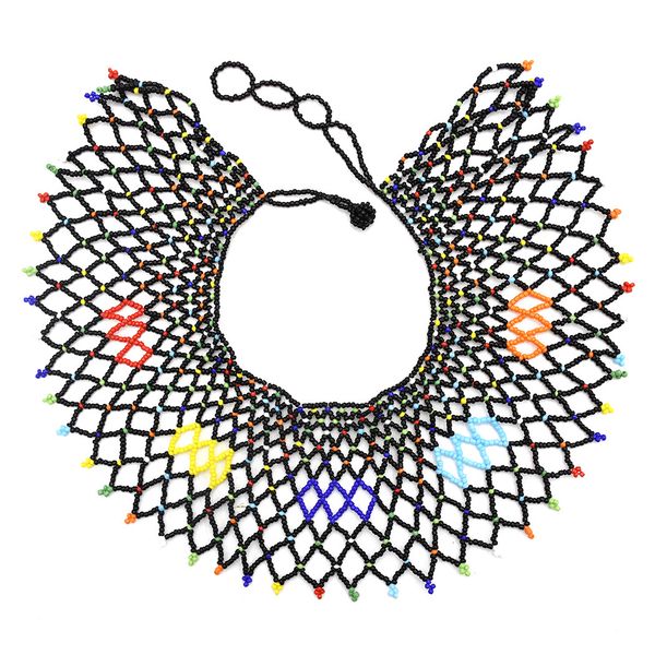 

handmade ethnic choker necklace bib collares multicolor beads statement necklaces boho jewelry women accessories, Silver