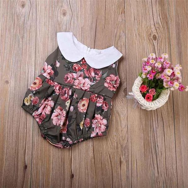 

Младенческой дети девочка цветочные рукавов боди ползунки Пион китайский цветок