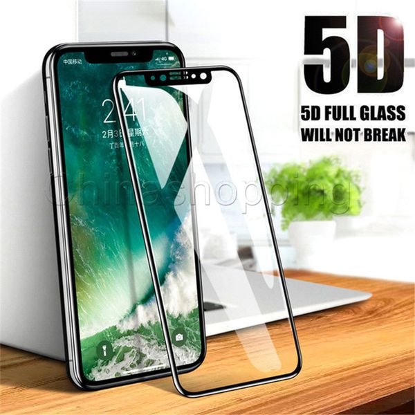 

5d full tempered gla creen protector hardne anti cratch film for iphone x xr x max 8 7 6 6 plu with retail package