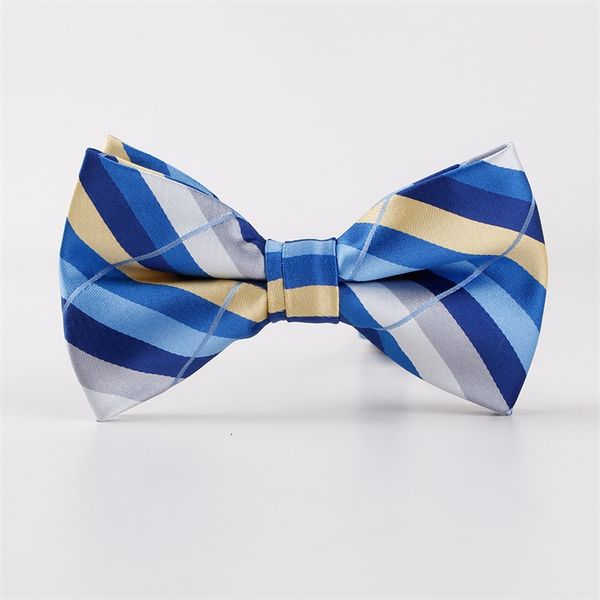

mantieqingway fashion men's bow ties for wedding colorful striped bow tie bright women bowknot gravata tie accessories, Black;blue