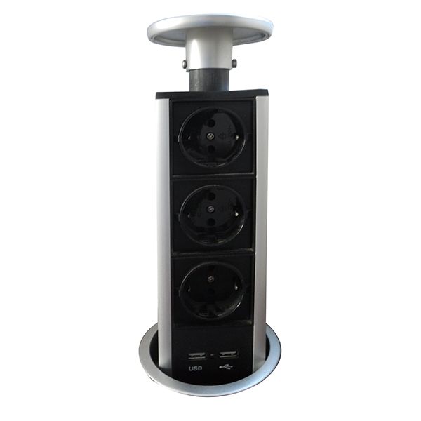 

2018 new and pulling desksocket with european power + charge usb ,with eu plug cable