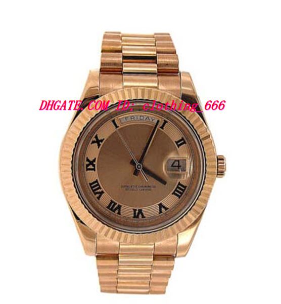 

luxury watches stainless steel bracelet watch pink gold pink dial - 218235 41mm mechanical automatic fashion men's wristwatch, Slivery;brown