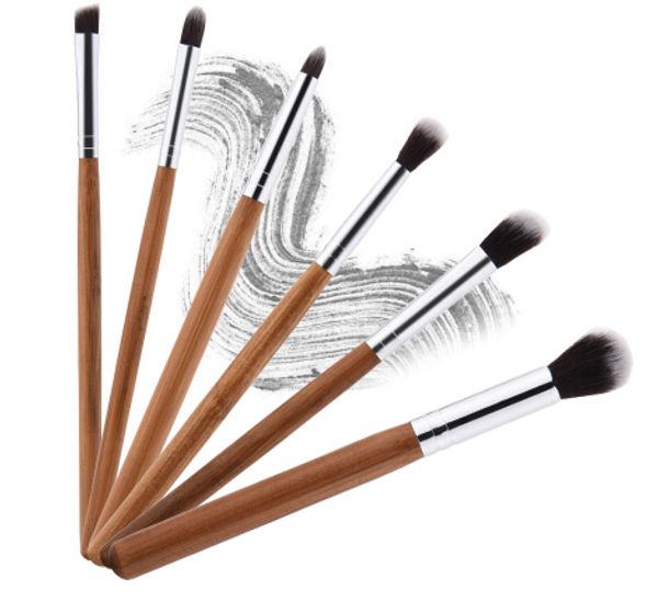 

new 6 pcs professional bamboo makeup brushes set eye shadow pincel maquiagem foundation blusher make up brushes