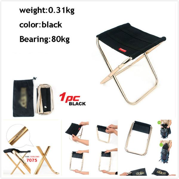 

outdoor mini folding chair 7075 aluminum alloy fishing chair barbecue bench folding stool portable trainer camping camphor