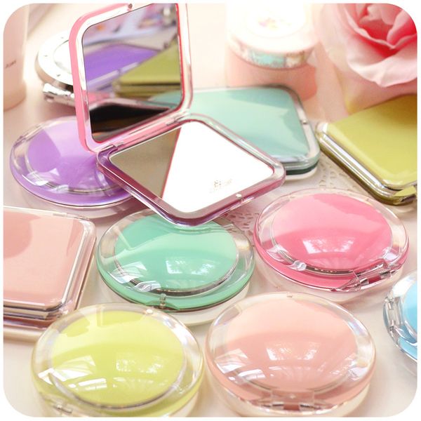 

10pcs girl mini pocket makeup mirror cosmetic compact mirrors portable double dual sides acrylic frame cosmetic makeup mirrors