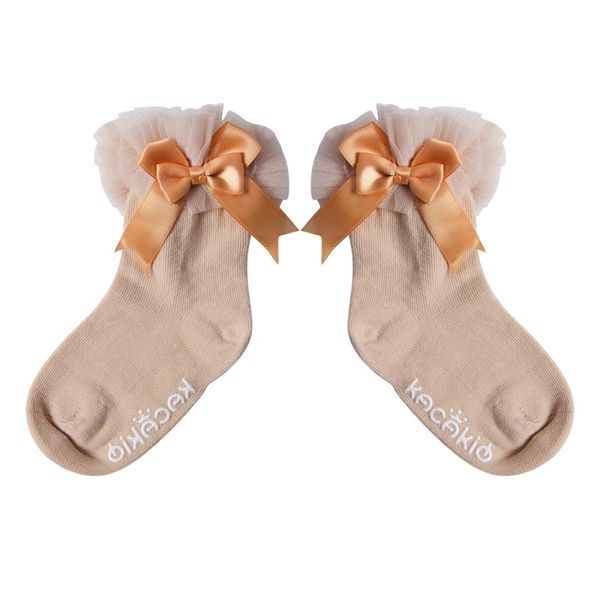 

горячие новорожденных новорожденных девочек дети мягкие принцесса бантом носок кружева рюшами frilly лодыжки носки 0-6y маленькая девочка сл, Pink;yellow