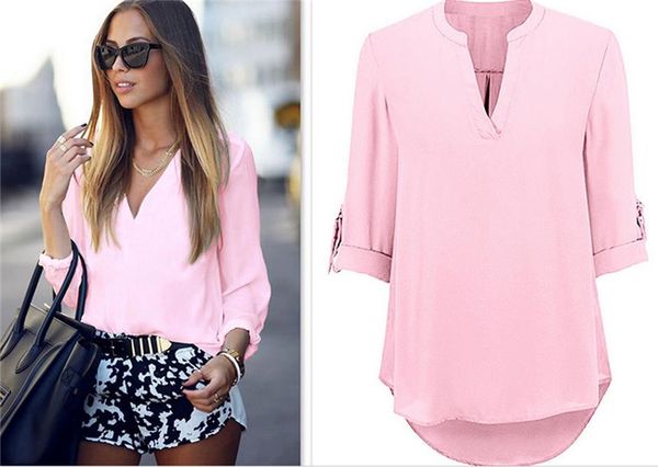camisa rosa mujer