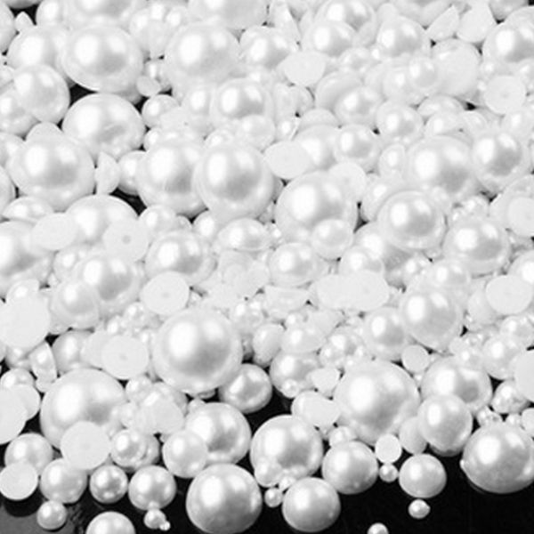 

mixed size nail pearls for nails mixed flat back pearls acrylic nail supply art rhinestone decorations new arrive zj1233, Silver;gold
