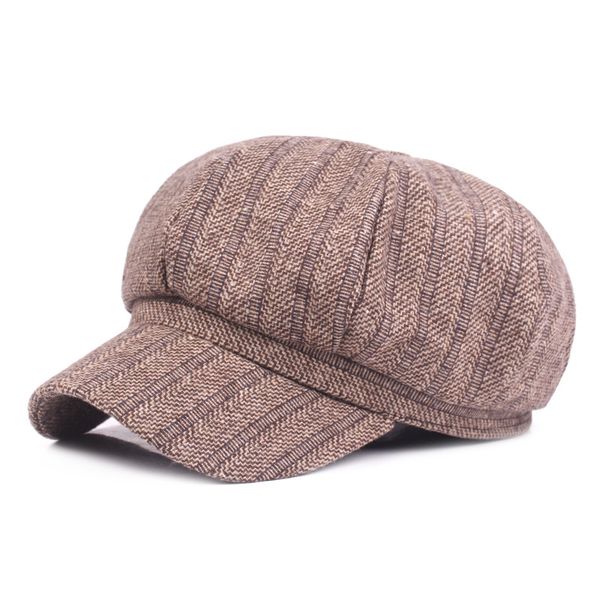 

women vintage beret for men and women octagon hat school style painter hat newsboy, Blue;gray