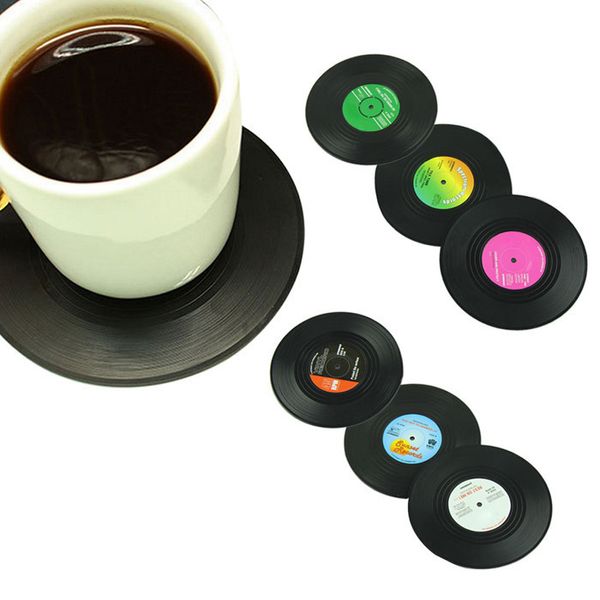 

6pc et drink coa ter table cup mat coffee drink placemat pinning retro vinyl cd record drink coa ter mma826