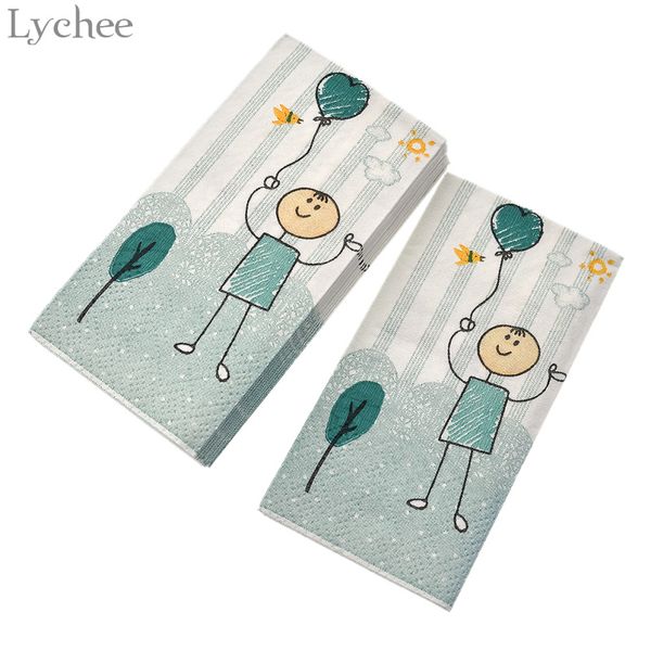 

lychee 10pcs cartoon baby paper napkins boy balloon napkin for baby shower birthday party decorations new year party supplies