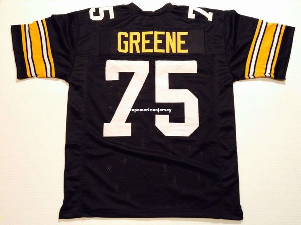 

retro custom sewn stitched #75 joe greene black mitchell & ness jersey s-5xl,6xl men's football jerseys rugby, Black;blue