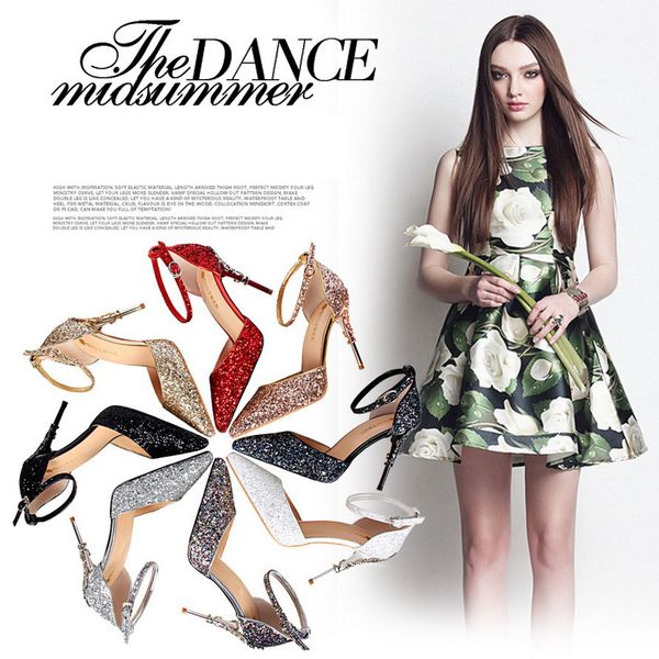 

new fashion quality fashion female european and american style hollow thin metal with high-heeled word with sandals fast delivery, Black