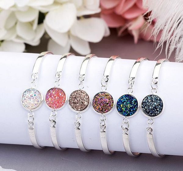 

New arrival Selling silver heart bracelet multicolor crystal love bracelet natural stone jew mix order