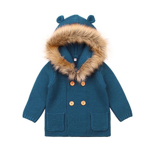 

christmas baby knitted sweater hooded newborn infant toddler new year's sweater child kids for boys girls b0009 spring autumn 5 colors, Blue