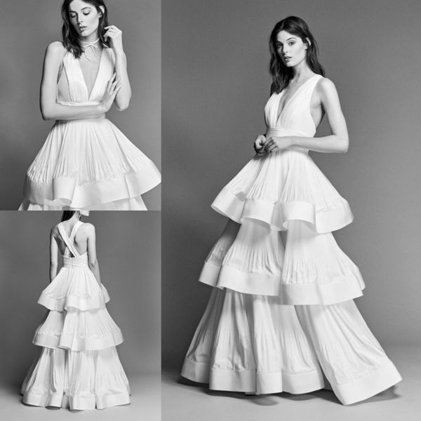 

крестовые ремни criss глубокие вечерние платья с v-образным вырезом многоуровневые оборки a-line прямые платья для выпускного вечера длинные, Black;red