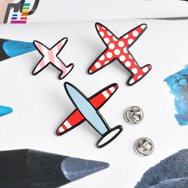 

3pcs/set fashion airplane brooch pin set acrylic women men lapel pins denim jacket backpack pin accessories decoration, Gray