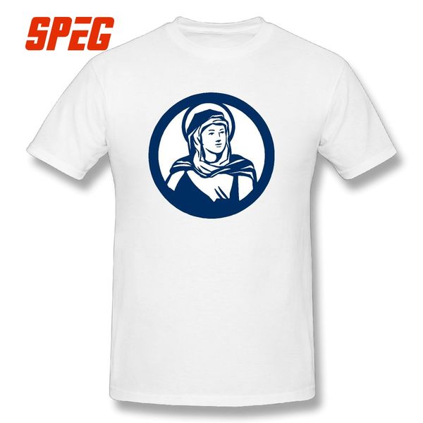 

blessed virgin mary circle retro print crewneck men's t-shirts tees purified cotton t shirts short sleeves, White;black