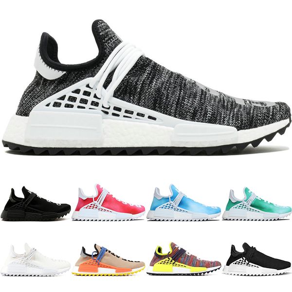 

human race trail running shoes men women pharrell williams hu runner passion oreo noble ink sport shoes sneakers size 36-47, White;red