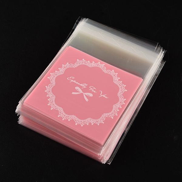 

opp plastic package bag lovely pink or blue bow design cake gift packages candy pack paper 100pcs/bag
