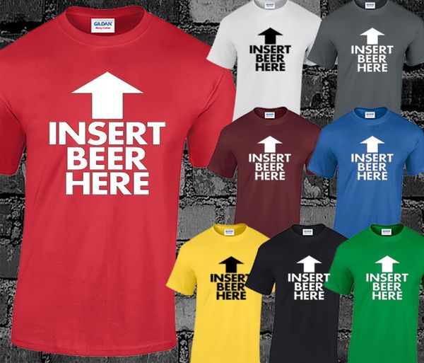 INSERT BEER HERE Mens T Shirt Funny Joke Slogan Drinking Printed Comedy T-shirt