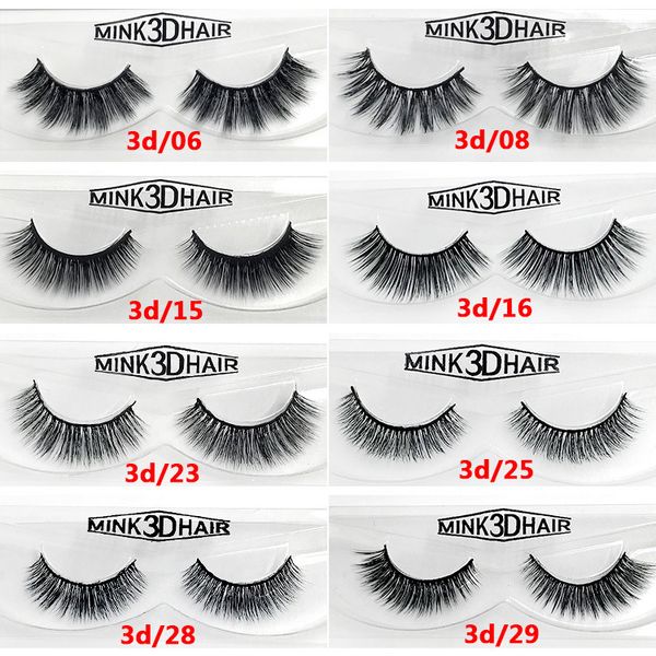 

natural long 3d mink hair false eyelashes soft & vivid real mink fur hair hand made reusable fake lashes makeup drop shipping yl011