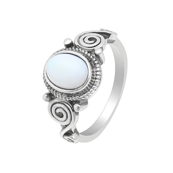

hainon oval white fire opal rings for women vintage silver color filled finger female jewelry party engagement charm rings, Golden;silver