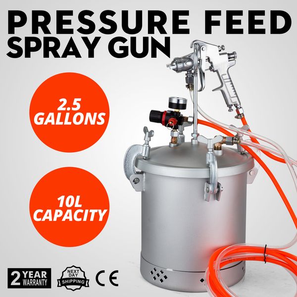

New 2 1 2 gallon pre ure feed paint tank pot pray gun prayer y tem