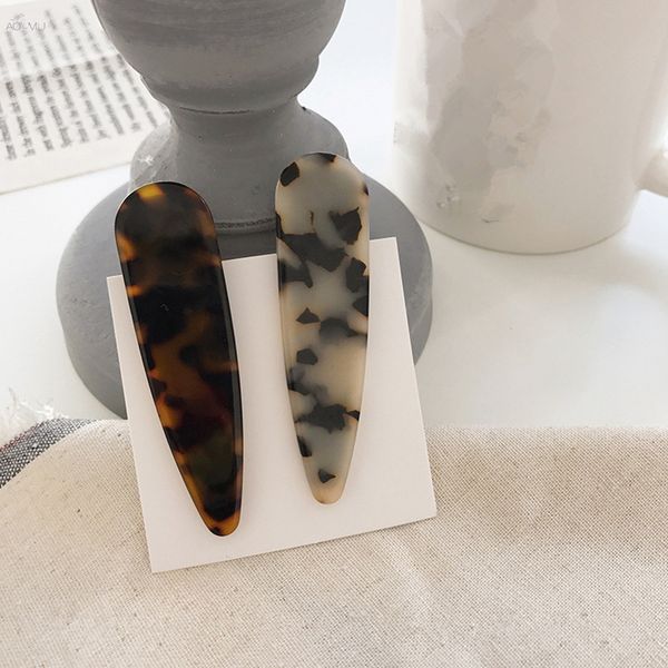 

aomu korea acetate hairpin hair clips geometric waterdrop acrylic leopard hairgrip hair accessores for women girls