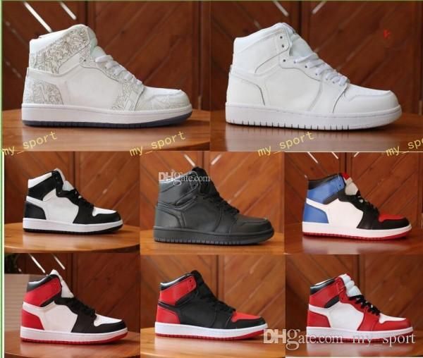 

2018 new new new 1 og high banned black bred toe men 1s chaussures basketball shoes women sports athletic trainers sneakers size 5-13