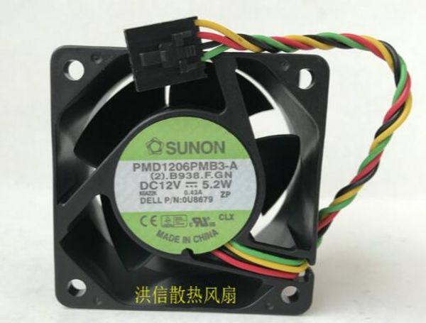 Originale SUNON 6038 PMD1206PMB3-A DC12V 5.2W /3.4W ventola per server a quattro linee