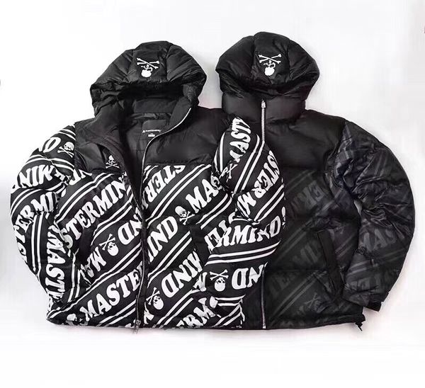 

18FW THENF х вдохновитель Mmj череп Nuptse пуховик логотип вышивка пальто пара пальто Зимн