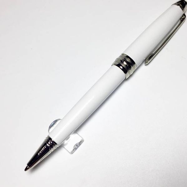

Top Grade 163 MB pen classique white resin silver clip ballpoin pen stationary supplies for Writing Gift