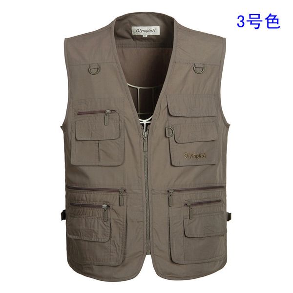 

new fashion vests for men wholesale men's multi-pocket pgraphy vest men casual reporter director, Black;white