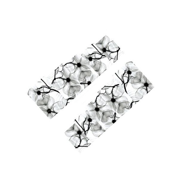 

2018 super thin waterpoof environmental friendly nail art stickers full nail decor flower pattern decals, Black