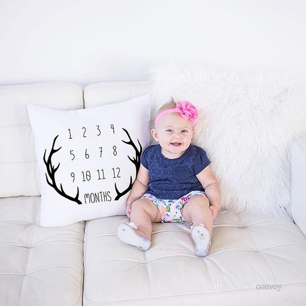 Baby Girls Deer Pillow Cushion Cover Home Use Cotton Cases Photo Prop Numbers Animal Print Car Case Hpc90 Bacon