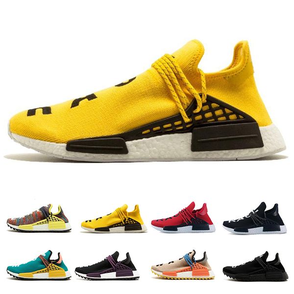 

2019 Human Race 1.0 2.0 Мужские кроссовки кроссовки для женщин Pharrell Williams Triple Желтый Красный