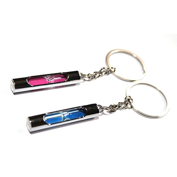 

2 classic hourglass key chains sand timer keychains for perfect valentine's day gift pink blue