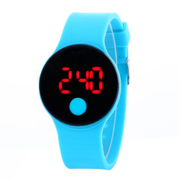 

Silicone touch creen circular ingle point button watch ilicone gel jelly electronic tudent gift watch