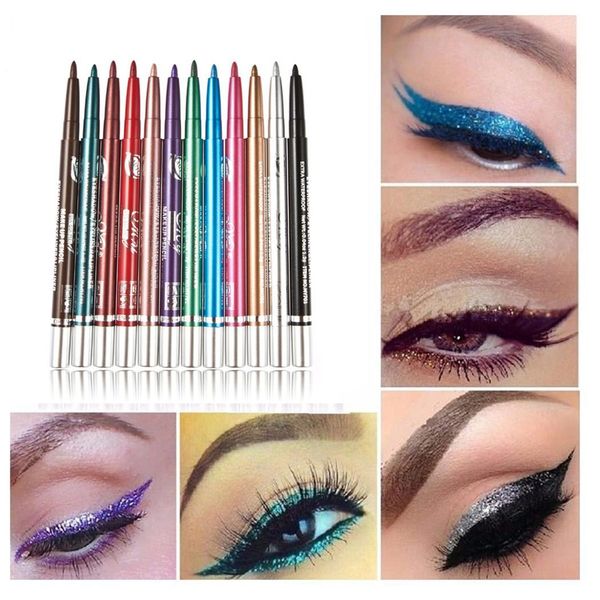 

eye makeup set eyeliner pencil waterproof beauty eyes liner lip sticks eyes cosmetics 12 colors