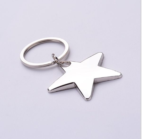 

novelty star shaped keychains metal keyrings custom logo for gifts, Silver