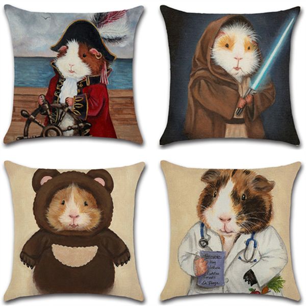 

new pillow case 4 styles pillow cover cotton guinea pig guinea pig pillowcase linen imitation cushion cover