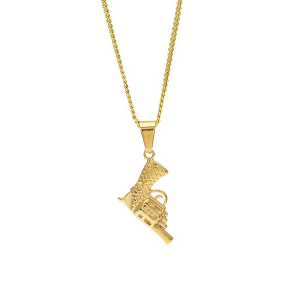 

new fashion pistol pendant necklace chain for men hip hop bling bling jewelry, Silver
